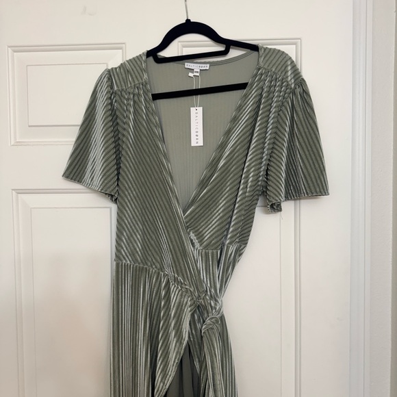 Baltic Born Olive High Low Wrap Dress - Picture 3 of 4